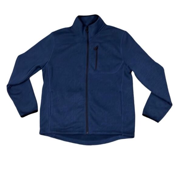 Ocean Coast Men’s Medium Navy Fleece Full Zip Jacket with Black Trim & Zip Pocke - Picture 1 of 9